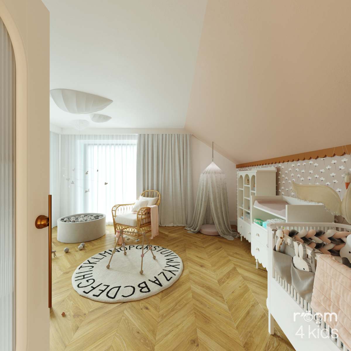 Pokój niemowlaka, Projekt ROOM 4 KIDS - Pokoje dla dzieci _ 3 Pokój niemowlaka, Projekt: ROOM 4 KIDS - Pokoje dla dzieci (3)