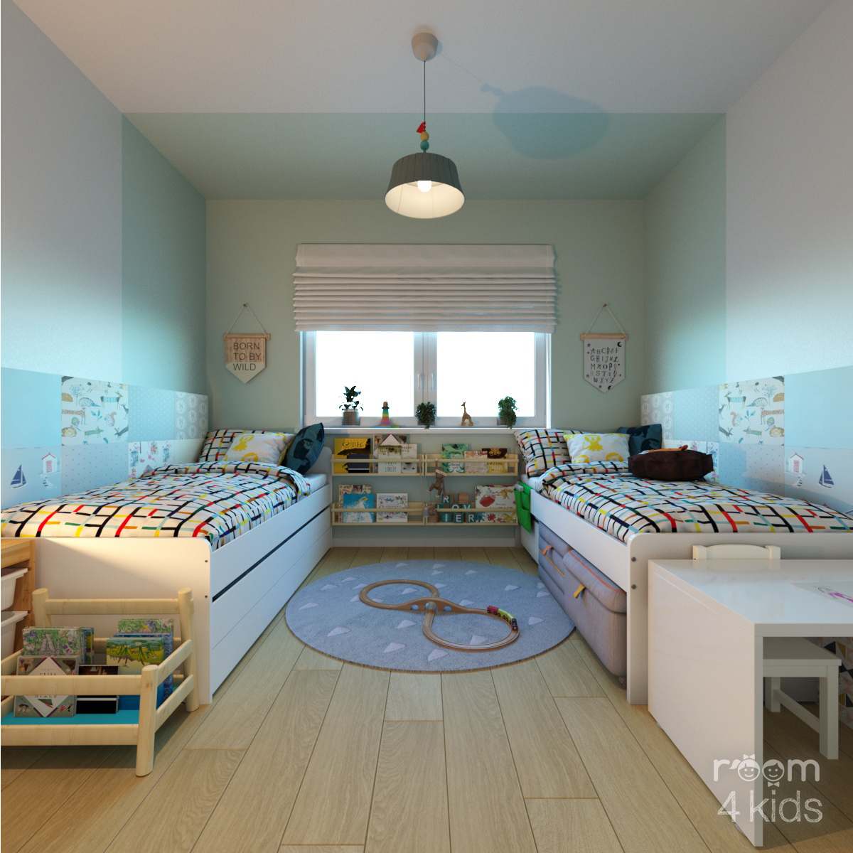 Pokój rodzeństwa v1, Projekt - ROOM 4 KIDS, Pokoje dla dzieci _ 1 Pokój rodzeństwa v1, Projekt: ROOM 4 KIDS - Pokoje dla dzieci (1)