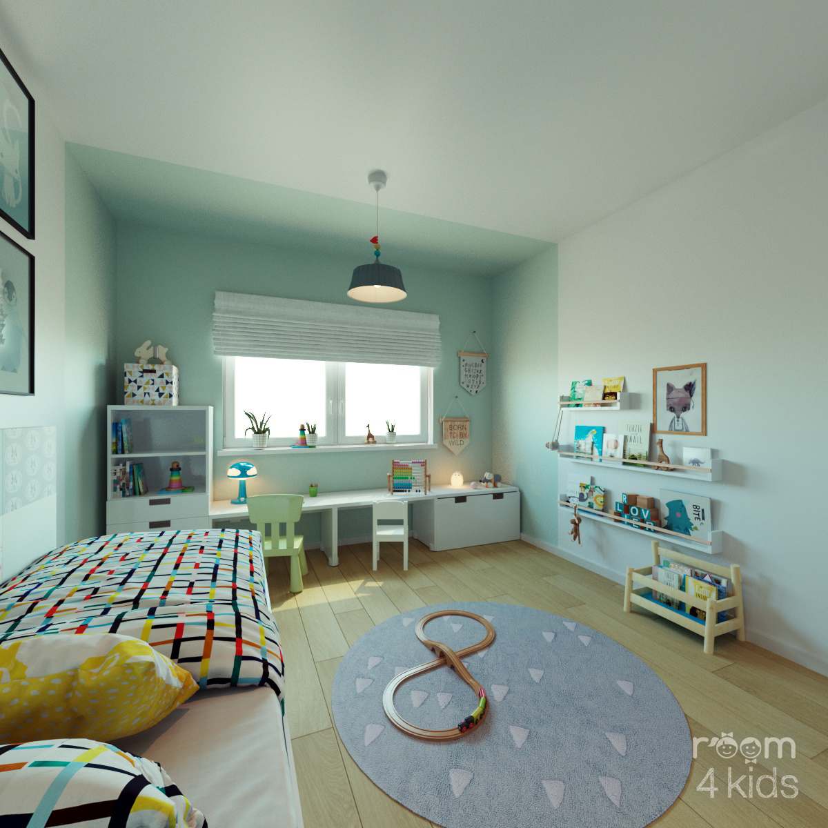 Pokój rodzeństwa v2, Projekt - ROOM 4 KIDS, Pokoje dla dzieci _ 2 Pokój rodzeństwa v2, Projekt: ROOM 4 KIDS - Pokoje dla dzieci (2)